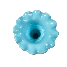 Load image into Gallery viewer, Portieux Vallerysthal 19th century. Turquoise opaline glass vase with ram heads and arabesques