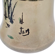 Load image into Gallery viewer, JEM (école Legras), paire de vases Art nouveau en verre émaillée Canards en vol, 1920-1940