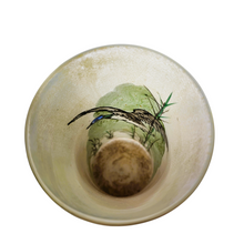 Load image into Gallery viewer, JEM (école Legras), paire de vases Art nouveau en verre émaillée Canards en vol, 1920-1940