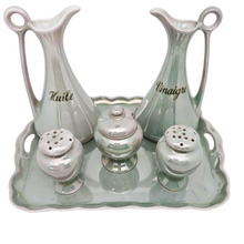 Charger l'image dans la galerie, Ménagère à condiments vintage en porcelaine tchèque Victoria China, entre 1918-1939
