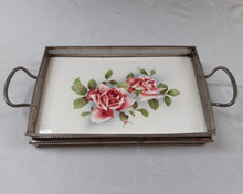 Load image into Gallery viewer, Plateau en céramique à motifs de roses, années 1920 Le charme des violettes - Brocante en ligne