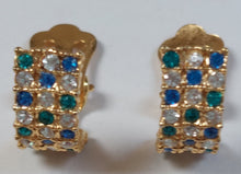 Afbeelding in Gallery-weergave laden, Boucles d'oreilles clips vintage multistrass Le charme des violettes - Brocante en ligne