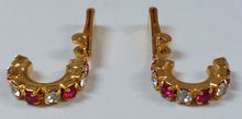 Afbeelding in Gallery-weergave laden, Boucles d'oreilles clips vintage en strass roses et blancs Le charme des violettes - Brocante en ligne