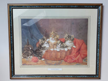 Charger l'image dans la galerie, Reproduction d'un tableau de Daniel Merlin "A Mischievous Basketful" Le charme des violettes - Brocante en ligne