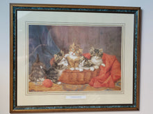 Charger l'image dans la galerie, Reproduction d'un tableau de Daniel Merlin "A Mischievous Basketful" Le charme des violettes - Brocante en ligne
