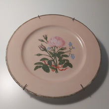 Charger l'image dans la galerie, Assiette de décoration vintage en porcelaine rose motif de roses Le charme des violettes - Brocante en ligne