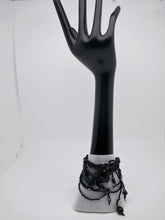 Load image into Gallery viewer, Old retro cuff bracelet in pearls and lace