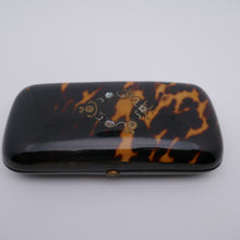 Load image into Gallery viewer, Napoleon III period cigar case in tortoiseshell and gilded brass and mother-of-pearl inlays