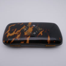 Load image into Gallery viewer, Napoleon III period cigar case in tortoiseshell and gilded brass and mother-of-pearl inlays