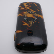 Load image into Gallery viewer, Napoleon III period cigar case in tortoiseshell and gilded brass and mother-of-pearl inlays