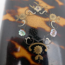 Load image into Gallery viewer, Napoleon III period cigar case in tortoiseshell and gilded brass and mother-of-pearl inlays