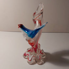 Charger l'image dans la galerie, Vase à l'oiseau en verre soufflé vintage Le charme des violettes - Brocante en ligne