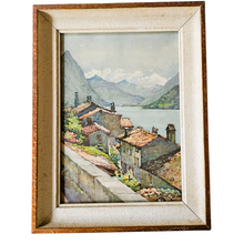 Load image into Gallery viewer, Markovitch Nicolas (Marc), duo de lithographies d&#39;aquarelles de Morcote et Gandria au Lac de Lugano, éditées par Stehli Frères Zurich, années 1930-1940
