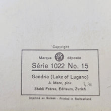 Load image into Gallery viewer, Markovitch Nicolas (Marc), duo de lithographies d&#39;aquarelles de Morcote et Gandria au Lac de Lugano, éditées par Stehli Frères Zurich, années 1930-1940
