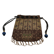 Charger l'image dans la galerie, Aumônière Art déco en perles de verre, années 1925-1935 Le Charme des Violettes - Brocante en ligne
