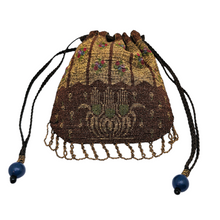 Charger l'image dans la galerie, Aumônière Art déco en perles de verre, années 1925-1935 Le Charme des Violettes - Brocante en ligne
