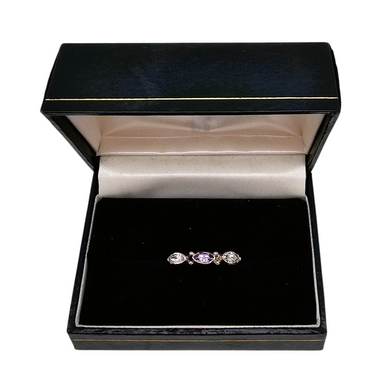 Bague artisanale indienne vintage en argent sertie de pierres taillées, années 1980-2000 Le Charme des Violettes - Brocante en ligne