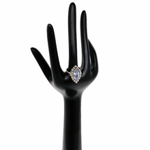Load image into Gallery viewer, Old Art Deco ring in 835 silver set with a light blue marquise-cut spinel surrounded by 16 marcasites
