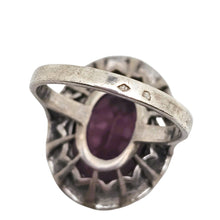 Charger l'image dans la galerie, Bague Art déco en argent, marcassites et cristal violet facetté – France, vers 1930-1950 Le Charme des Violettes - Brocante en ligne
