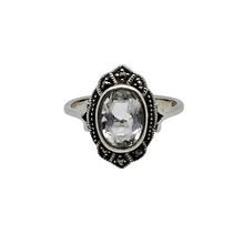 Afbeelding in Gallery-weergave laden, Bague en argent 925, quartz facetté et marcassites – inspiration Art déco, années 1970-1990 Le Charme des Violettes - Brocante en ligne
