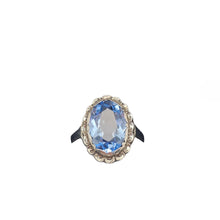 Load image into Gallery viewer, Bague en argent 835, spinelle bleu et marcassites – Style Art déco Le Charme des Violettes - Brocante en ligne
