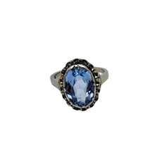 Load image into Gallery viewer, Bague en argent 835, spinelle bleu et marcassites – Style Art déco Le Charme des Violettes - Brocante en ligne
