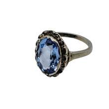 Load image into Gallery viewer, Bague en argent 835, spinelle bleu et marcassites – Style Art déco Le Charme des Violettes - Brocante en ligne
