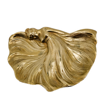 Load image into Gallery viewer, Baguier Art nouveau en bronze doré en forme de figure féminine, années 1900
