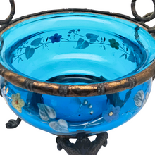 Charger l'image dans la galerie, Baguier Napoléon III revisité – miroir biseauté, verre turquoise émaillé, flacon en cristal, vers 1880-1900 Le Charme des Violettes - Brocante en ligne
