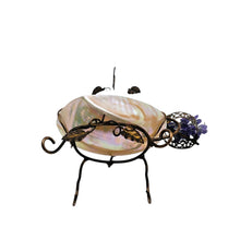 Load image into Gallery viewer, Baguier porte-montre Napoléon III en laiton doré, miroir biseauté et nacre, XIXe siècle Le Charme des Violettes - Brocante en ligne
