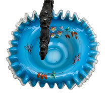Load image into Gallery viewer, Baguier porte-montre Napoléon III en opaline turquoise émaillée et régule, vers 1870-1890 Le Charme des Violettes - Brocante en ligne
