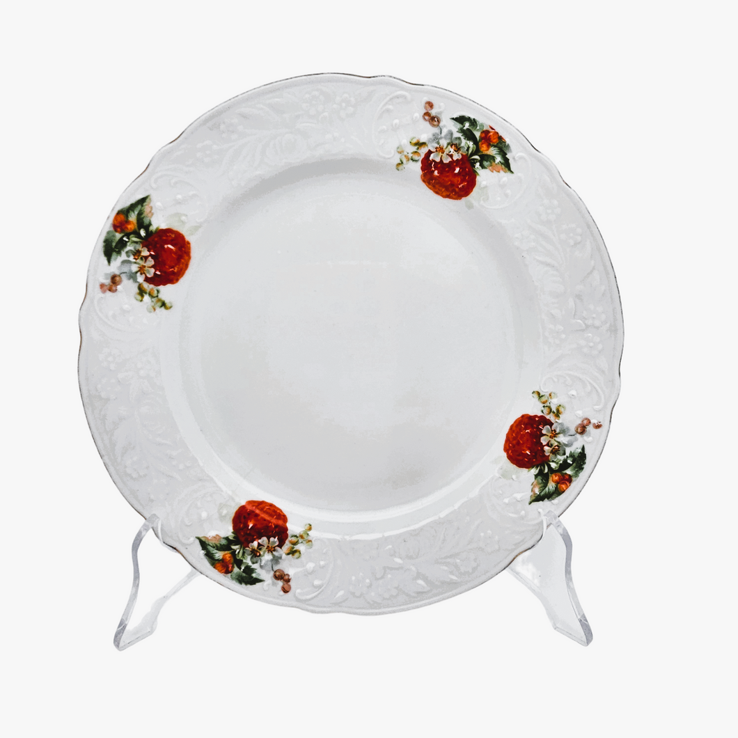 Bavaria, Schumann, Assiette en porcelaine vintage, décor de fraises, Années 1930-1940