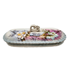 Charger l'image dans la galerie, Hamage Nord, Boîte à peignes ancienne en faïence à décor floral, fin XIX - début XXè Le Charme des Violettes - Brocante en ligne
