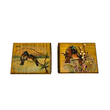 Load image into Gallery viewer, Ensemble de 4 petites boîtes en bois peintes à la main aux oiseaux, années 1970-1990 Le Charme des Violettes - Brocante en ligne
