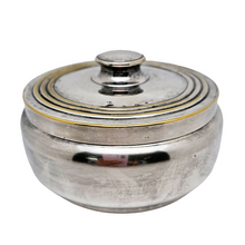 Load image into Gallery viewer, Vintage round candy box in silver metal
