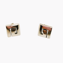 Load image into Gallery viewer, Boucles d&#39;oreilles en argent 925, design moderniste scandinave, années 1970
