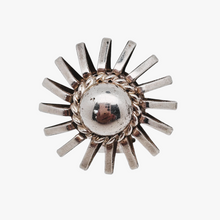Charger l&#39;image dans la galerie, POGGI Paris, Boucles d’oreilles Space Age en métal argenté, années 1970
