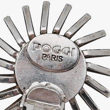 Charger l&#39;image dans la galerie, POGGI Paris, Boucles d’oreilles Space Age en métal argenté, années 1970
