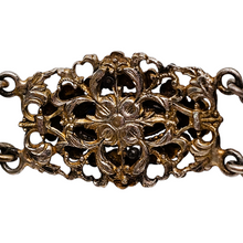 Load image into Gallery viewer, Bracelet en argent doré serti de cabochons en pâte de verre bleu, années 1880-1910
