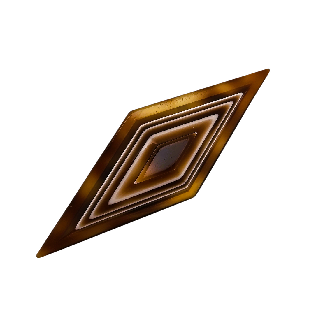 Léa Stein (attribuée à), Broche en losange géométrique signée Western Germany, années 1968-1972