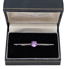 Charger l'image dans la galerie, Broche barrette Art déco en argent et améthyste, années 1915-1925 Le Charme des Violettes - Brocante en ligne
