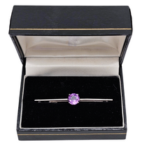 Charger l'image dans la galerie, Broche barrette Art déco en argent et améthyste, années 1915-1925 Le Charme des Violettes - Brocante en ligne
