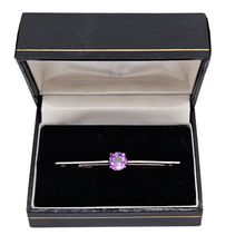 Charger l'image dans la galerie, Broche barrette Art déco en argent et améthyste, années 1915-1925 Le Charme des Violettes - Brocante en ligne
