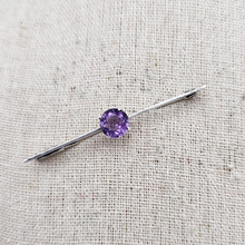 Charger l'image dans la galerie, Broche barrette Art déco en argent et améthyste, années 1915-1925 Le Charme des Violettes - Brocante en ligne
