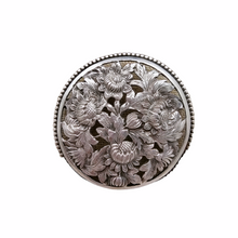 Load image into Gallery viewer, Old Dutch brooch in silver chased with flowers
