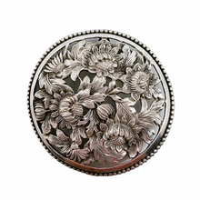 Load image into Gallery viewer, Old Dutch brooch in silver chased with flowers
