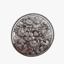 Load image into Gallery viewer, Old Dutch brooch in silver chased with flowers
