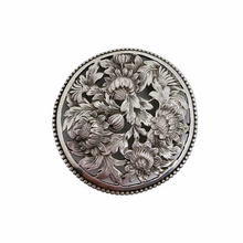 Load image into Gallery viewer, Old Dutch brooch in silver chased with flowers
