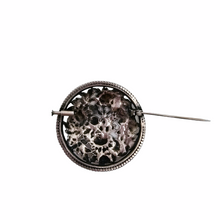 Load image into Gallery viewer, Old Dutch brooch in silver chased with flowers
