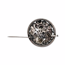 Load image into Gallery viewer, Old Dutch brooch in silver chased with flowers
